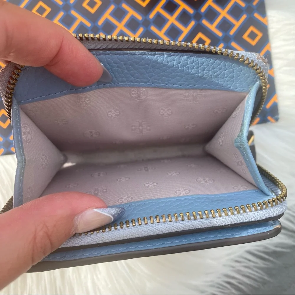 Tory Burch blue Britten mini wallet